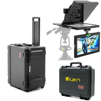 Ikan High Bright 15" SDI Tally Teleprompter w/ 15" Widescreen SDI Talent Monitor (Travel Kit)