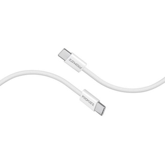 Promate EcoLine USB-C to USB-C Braided Cable (White, 2m)