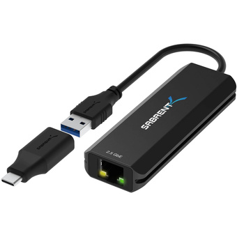 Sabrent USB-A and USB-C to 2.5 Gigabit Ethernet Adapter