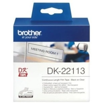 Brother DK22113 Black Print on Clear Tape (2-3/7" x 50')