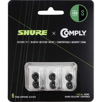 Shure 100 Series Comply Foam Sleeves for Shure Earphones (Small, 3 Pair)