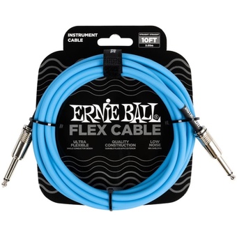 Ernie Ball Flex Straight Instrument Cable (3m, Blue)