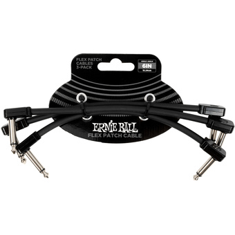 Ernie Ball Flex Patch Cable (6", Black, 3-Pack)