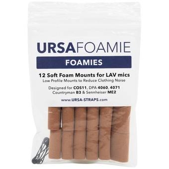 Ursa Straps Foamies for Lavalier Microphones (12-Pack, Brown)