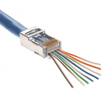 Platinum Tools Shielded EZ-RJ45 Connectors with Internal Ground (Jar Packaging, 50-Pieces)