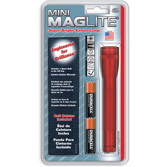 Maglite Mini Maglite 2-Cell AA Flashlight with Holster (Red)