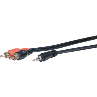 Stereo cable double RCA male (“L” shaped) to double RCA male. 1.5 m