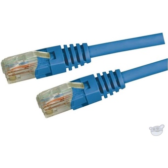 DYNAMIX 0.5M Cat5E UTP Patch Lead - Slimline Molding & Latch Down Plug (Blue)