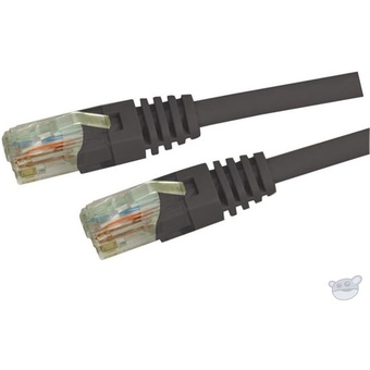 DYNAMIX 1M Cat5E UTP Patch Lead - Slimline Molding & Latch Down Plug (Black)