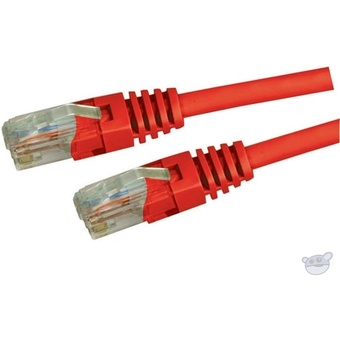 DYNAMIX 7.5M Cat5E UTP Patch Lead - Slimline Molding & Latch Down Plug (Red)