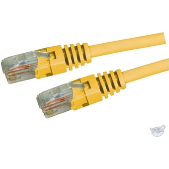 DYNAMIX 1M Cat5E UTP Patch Lead - Slimline Molding & Latch Down Plug (Yellow)