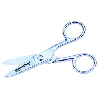 Platinum Tools 10517C 5" Scissor-Run Electrician's Scissors (Clamshell Packaging)