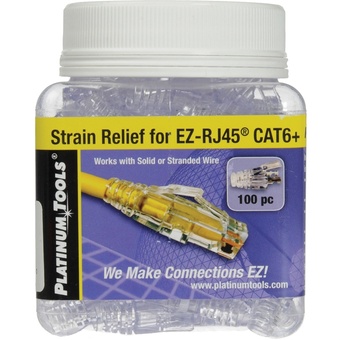 Platinum Tools EZ-RJ45 CAT6 Snag-Proof Strain Reliefs (Jar Packaging, 100-Pack)