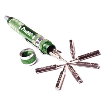 Eclipse Tools 9 in 1 Aluminum Handle Precision Screwdriver Set (Green)