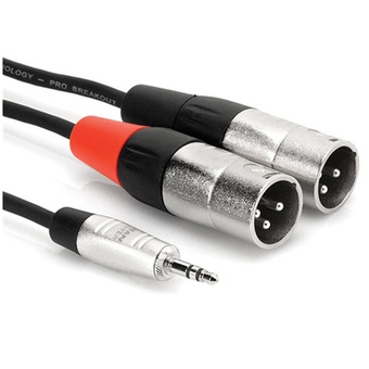 Hosa HMX-010Y 3.5" Stereo Mini to Dual 3-Pin XLR Male Breakout Cable (10')