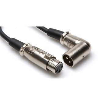 Hosa XRR-105 3-Pin XLR Female to XLR Angled Male Balanced Interconnect Cable - 5'