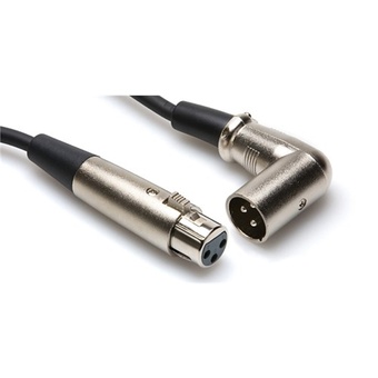 Hosa XRR-115 3-Pin XLR Female to XLR Angled Male Balanced Interconnect Cable - 15'