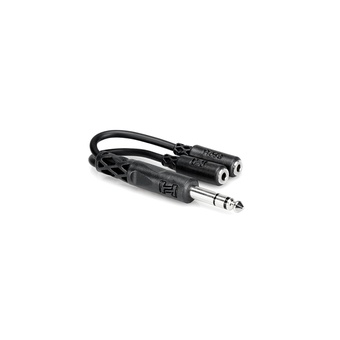 Hosa YMP-234 Stereo 1/4" Male to 2 Stereo Mini (3.5mm) Female Y-Cable - 6"