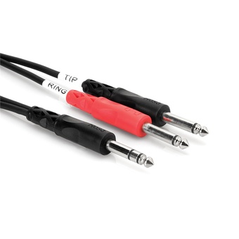 Hosa STP-204 Stereo 1/4" Male to 2 Mono 1/4" Male Y-Cable (13.2')