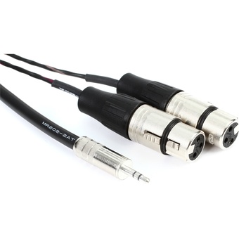 Pro Co Sound Stereo Mini (3.5mm) to 2 XLR Female Soundcard Patch Y-Cable - 5'