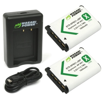 Wasabi Power Battery and Dual USB Charger for Sony NP-BX1 (2-Pack)