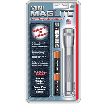 Maglite Mini Maglite 2-Cell AA Flashlight with Holster (Grey)