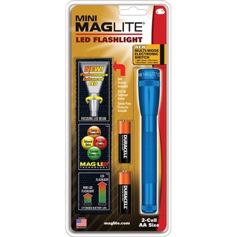 Maglite Mini Maglite 2AA LED Flashlight with Holster (Blue, Clamshell)
