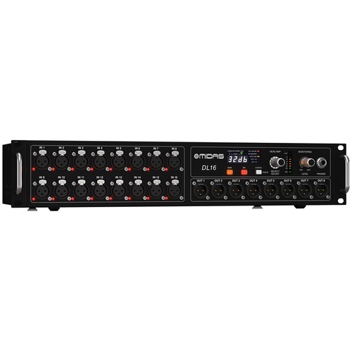 Midas DL16 - 16-Input / 8-Output Stage Box with 16 Midas Mic Preamps