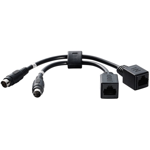 Lumens VC-AC07 Dual In/Out RJ45 to 8-Pin Mini DIN Male Cable Extender
