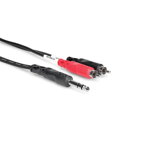 Hosa TRS-201 Stereo 1/4" Male to 2 RCA Male Y-Cable (3.3')