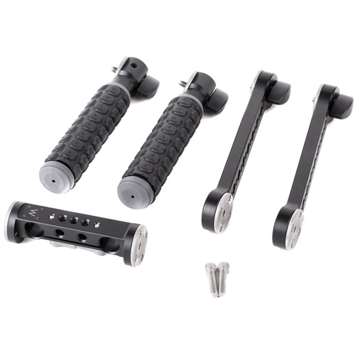 Wooden Camera Rosette Handle Kit (Black Rubber)