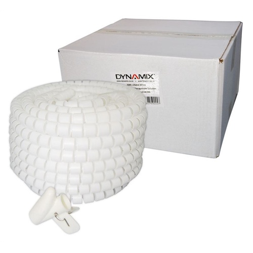 DYNAMIX Easy Wrap Cable Management Solution (White, 20m x 25mm)