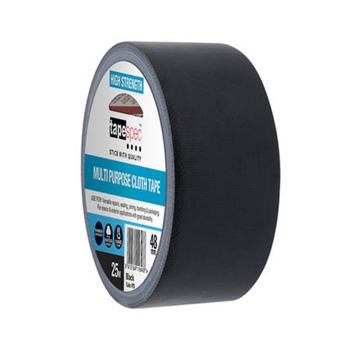 Tapespec 0118 Multi Purpose Cloth Tape 48mm (Black)