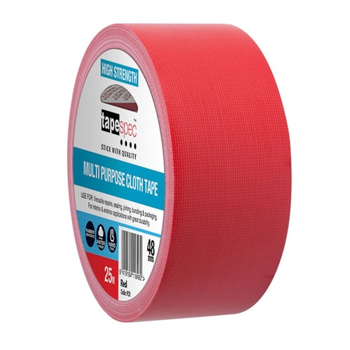 Tapespec 0118 Multi Purpose Cloth Tape 48mm (Red)