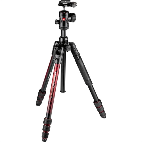 Manfrotto Befree Advanced Travel Aluminum Tripod with 494 Ball Head (Twist Locks, Red)