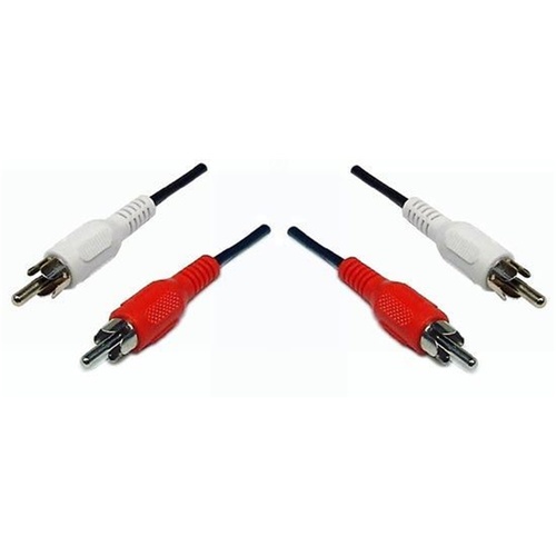 DYNAMIX 10m RCA Audio Cable 2 RCA to 2 RCA Plugs (Red & White)