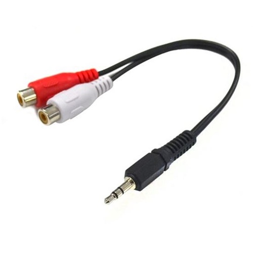 DYNAMIX Stereo 3.5mm Male to 2 RCA Female Cable (0.2m)