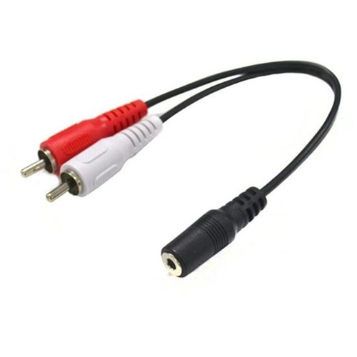 DYNAMIX Stereo 3.5mm Female to 2 RCA Male Cable (0.2m)