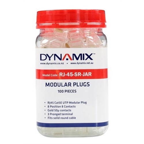 DYNAMIX RJ-45 Modular Plug Jar (Round, Solid, 100 Pieces)