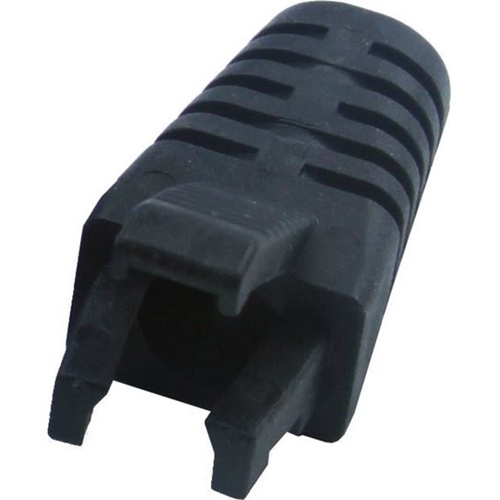 DYNAMIX RJ45 Slimline Strain Relief Boot with Clip Protector (Black, 20 Pack)
