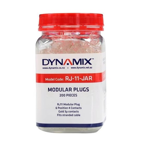 DYNAMIX RJ-11 6P4C Modular Plug (200 Pack)