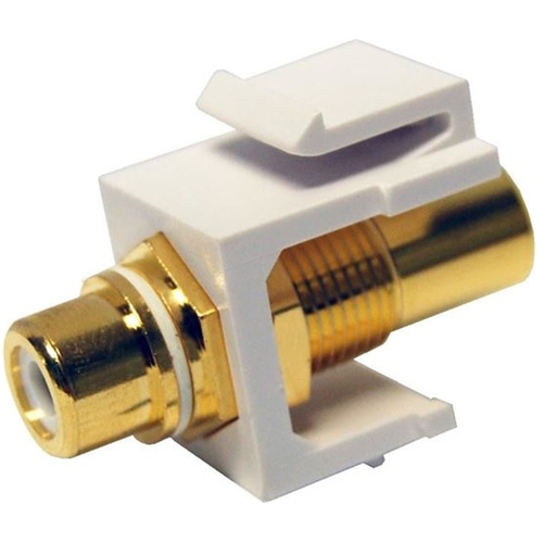 DYNAMIX RCA to RCA Gold Plated Keystone Adapter (White)