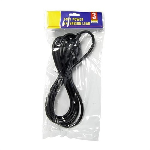 DYNAMIX Power Extension Lead (Black, 3 m)