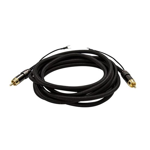 DYNAMIX RCA Male/Male Coaxial Subwoofer Cable with Grounding Spade Connectors (3 m)