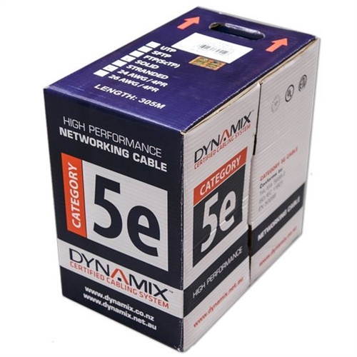 DYNAMIX Cat5E UTP Solid Cable Roll (Black, 305m)