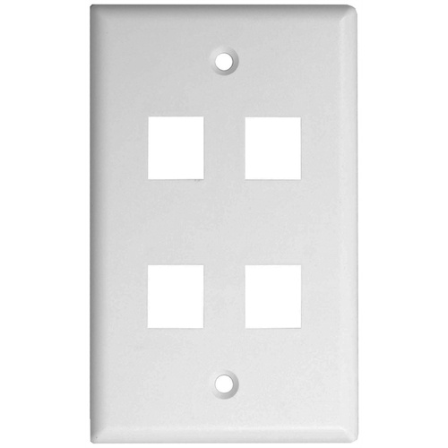 DYNAMIX Quad Port Face Plate For 110 & Keystone Jacks
