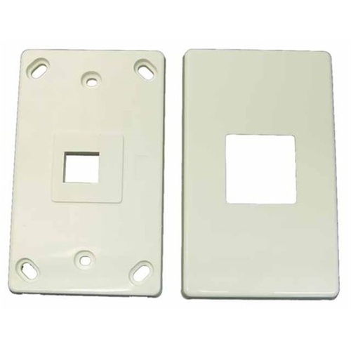 DYNAMIX Single Port RJ45 Keystone Horizontal Mount Face Plate (2-Piece)