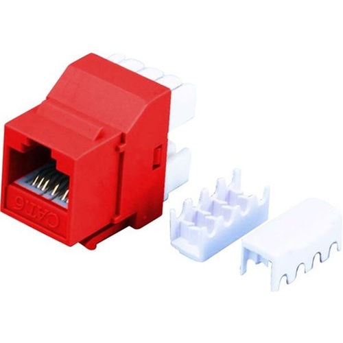 DYNAMIX Cat6 Keystone RJ45 Jack for 110 Face Plate (Red)