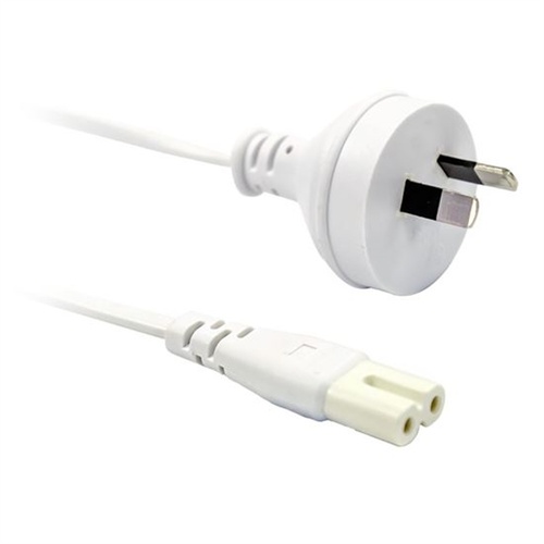 DYNAMIX Power Cord 2-Pin Plug to Figure 8 Connector (White, 2 m)