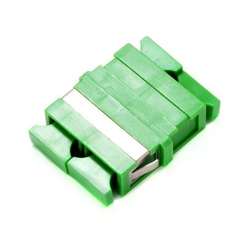 DYNAMIX Flangeless Fibre SC-APC/SC-APC Simplex Single-Mode Joiner with Ceramic Sleeve (Green)